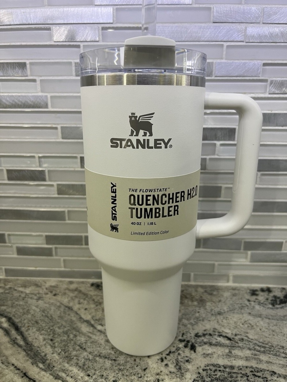 Stanley White Quencher H2.0 40oz Tumbler with Handle